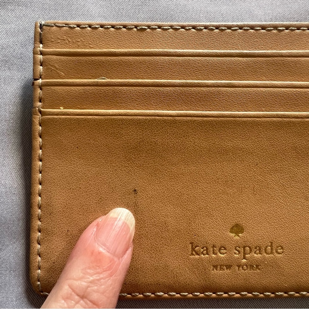 Kate Spade Wellesley Royal Blue/Tan Card Holder - Picture 5 of 11